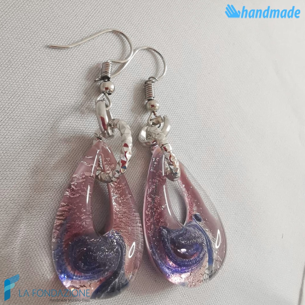 Lady Teardrop Earrings handmade Murano glass - La Fondazione snc - EARRINGSC0051