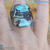 Anello cubico Occhio del Mare in vetro di Murano - La Fondazione snc - RINGS0140