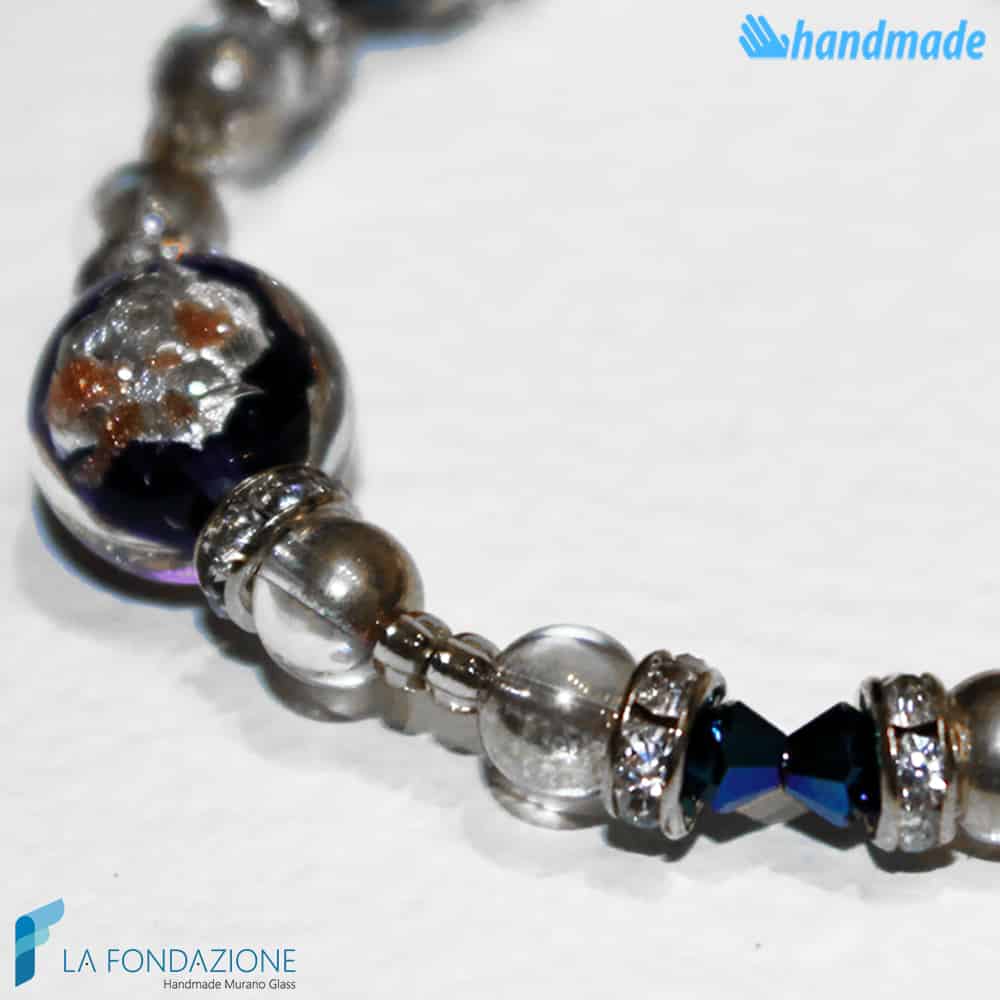 Bracciale Armonico con avventurina in vetro di Murano - La Fondazione snc - BRAC0001