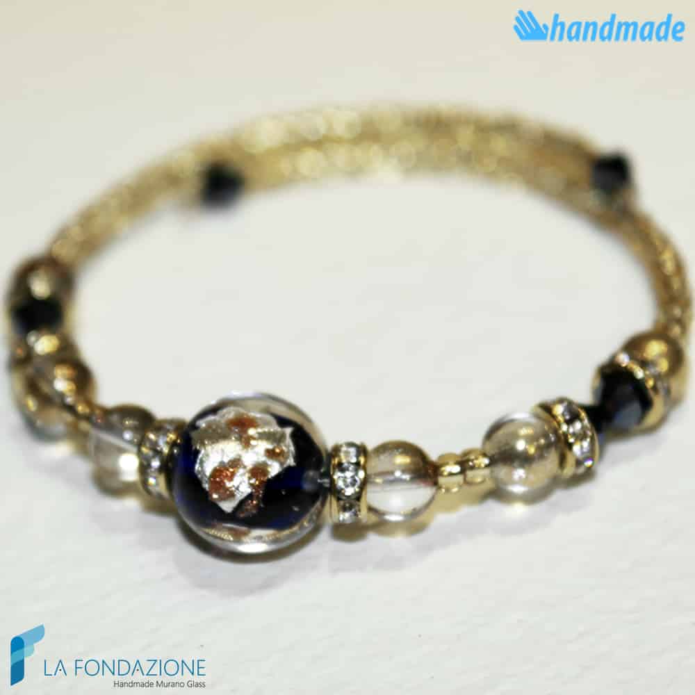 Bracciale Armonico con avventurina in vetro di Murano - La Fondazione snc - BRAC0001