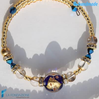 Harmonic bracelet with aventurine handmade in Murano glass - La Fondazione snc - BRAC0001