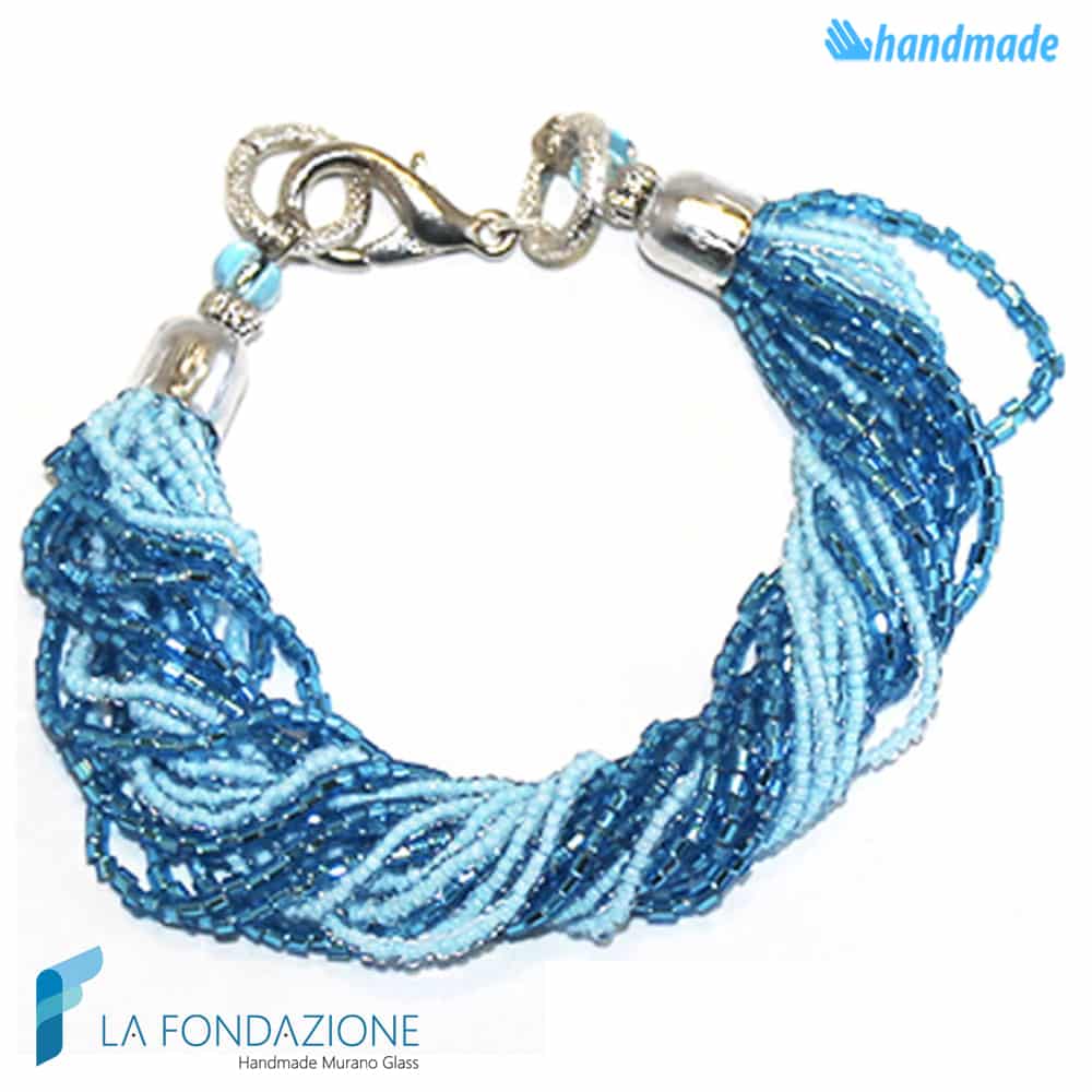 Bracciale Mariner con conteria in vetro di Murano - La Fondazione snc - BRAC0002