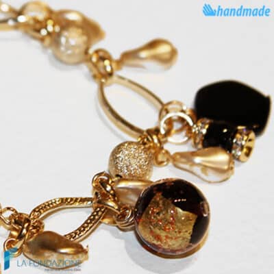Venetian Charm Bracelet handmade in Murano glass - La Fondazione snc - BRAC0005
