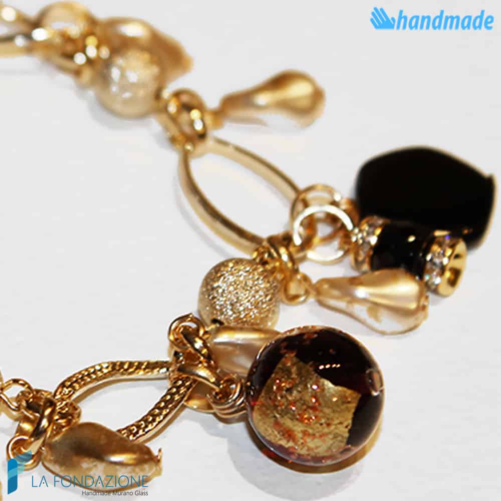 Venetian Charm Bracelet handmade in Murano glass - La Fondazione snc - BRAC0005
