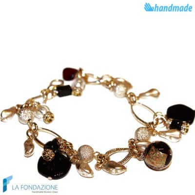 Venetian Charm Bracelet handmade in Murano glass - La Fondazione snc - BRAC0005