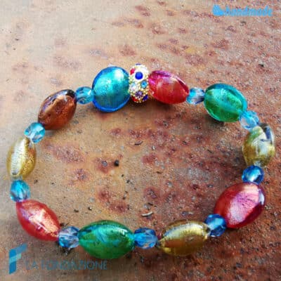 Bracciale Carnevale di Venezia oro in vetro di Murano - La Fondazione snc - BRAC00072