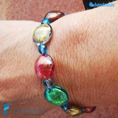 Bracciale Carnevale di Venezia oro in vetro di Murano - La Fondazione snc - BRAC00072