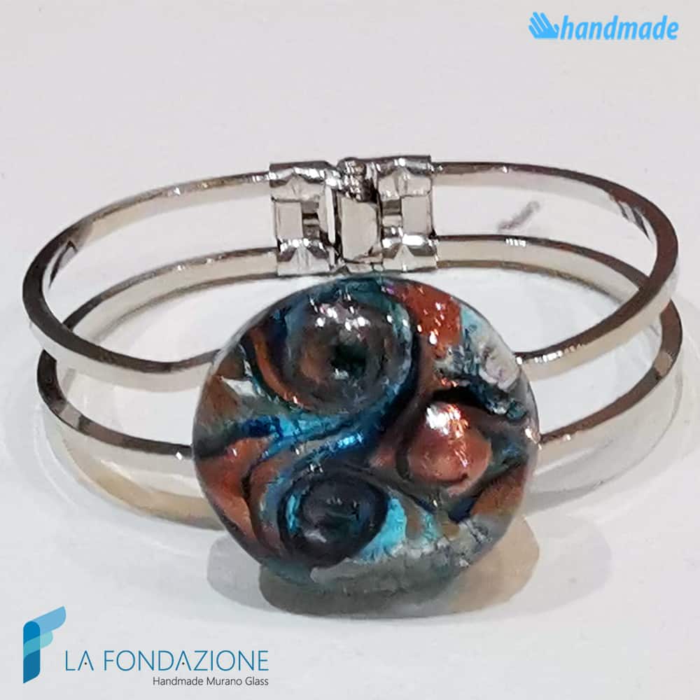 Bracciale Nettuno con avventurina in vetro di Murano - La Fondazione snc - BRAC00074