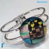Bracciale Dicroico Patchwork Cuori in vetro di Murano - La Fondazione snc - BRAC00075