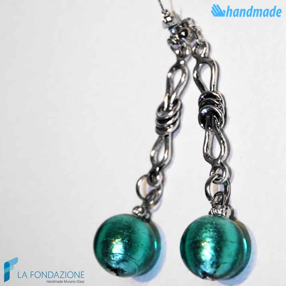 Orecchini Nodo Marinaro in vetro di Murano - La Fondazione snc - EARRINGSC0016