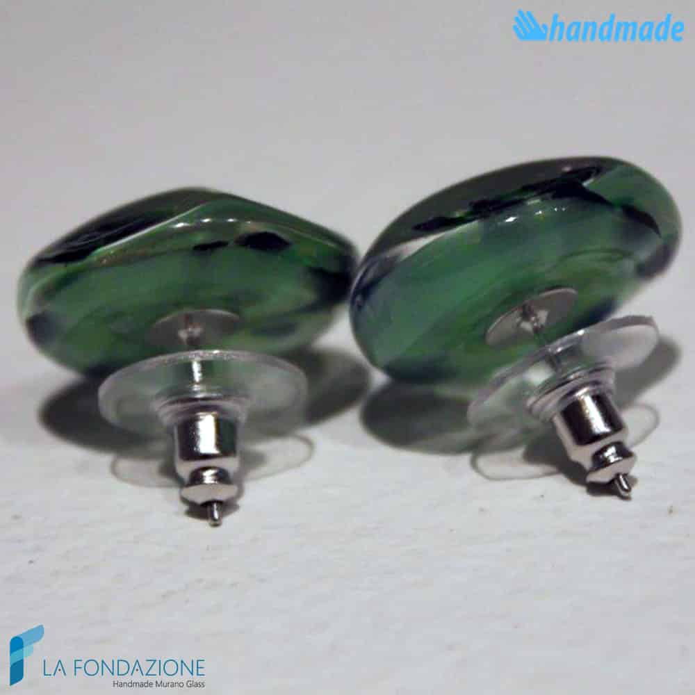 Orecchini Lobo Pavone in vetro di Murano - La Fondazione snc - EARRINGSC0052