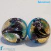 Orecchini Lobo Pavone in vetro di Murano - La Fondazione snc - EARRINGSC0052