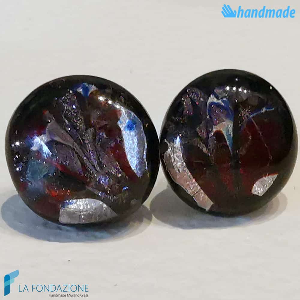 Orecchini Lobo Pavone in vetro di Murano - La Fondazione snc - EARRINGSC0052