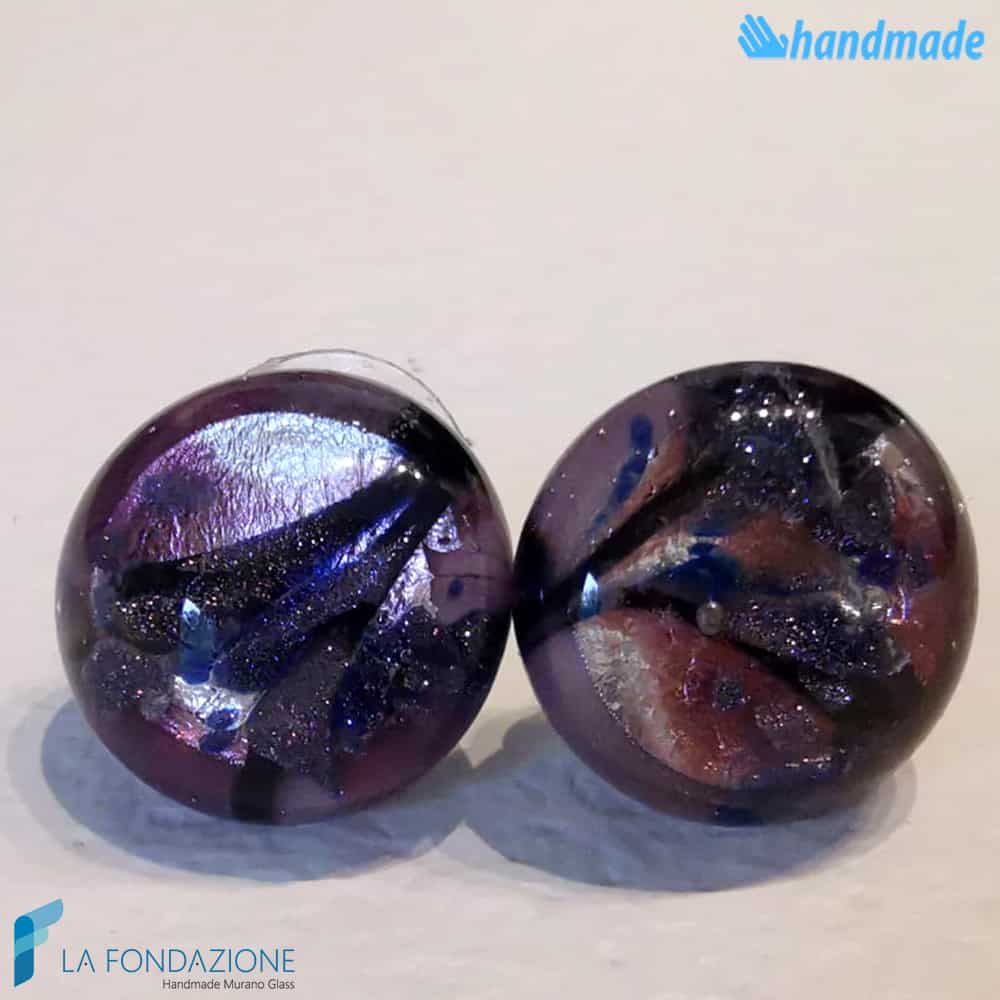 Orecchini Lobo Pavone in vetro di Murano - La Fondazione snc - EARRINGSC0052