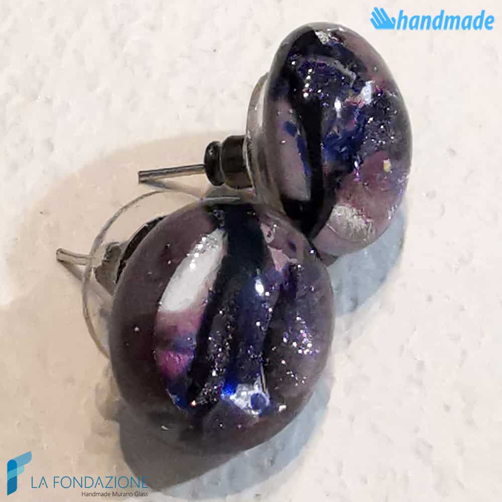 Orecchini Lobo Pavone in vetro di Murano - La Fondazione snc - EARRINGSC0052