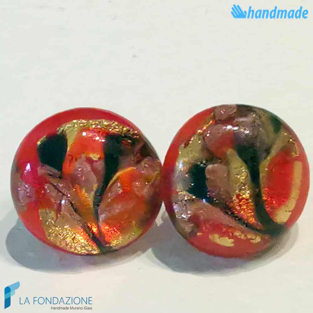 Orecchini Lobo Pavone in vetro di Murano - La Fondazione snc - EARRINGSC0052