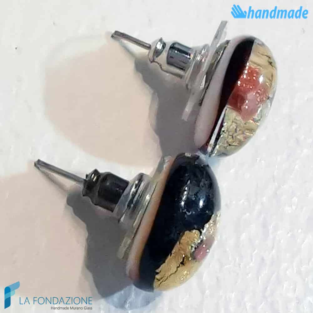 Orecchini Lobo Oro Rotto in vetro di Murano - La Fondazione snc - EARRINGSC0053