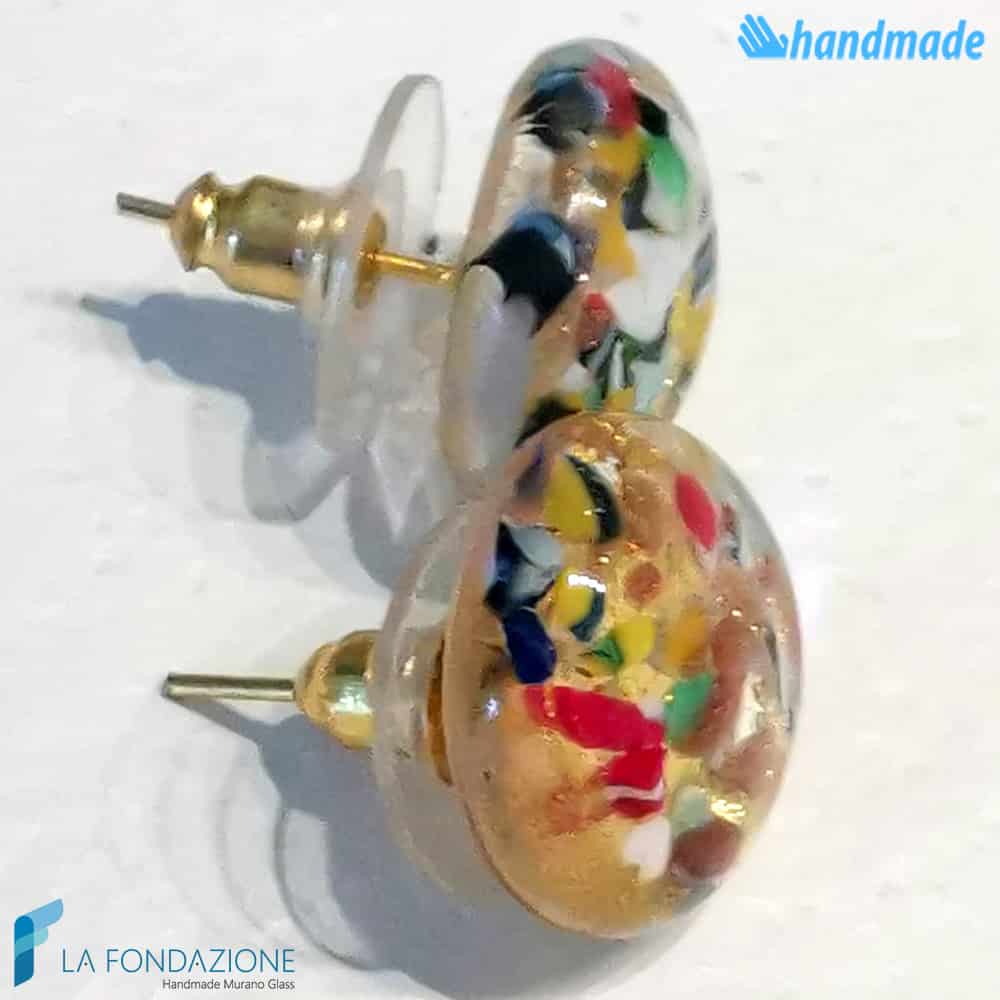 Orecchini Lobo Murrina Rotta Oro in vetro di Murano - La Fondazione snc - EARRINGSC0054