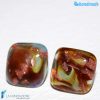 Chalcedony Square Lobe Earrings handmade Murano glass - La Fondazione snc - EARRINGSC0057