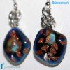 Chalcedony Rhombus Earrings handmade Murano glass - La Fondazione snc - EARRINGSC0058