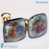 Chalcedony gem earrings handmade Murano glass - La Fondazione snc - EARRINGSC0059