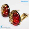 Gold flower gem earrings handmade Murano glass - La Fondazione snc - EARRINGSC0060