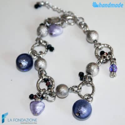 Bluette Charm Bracelet handmade in Murano glass - La Fondazione snc - BRAC0023