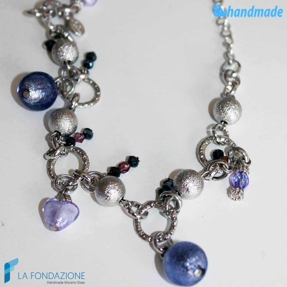 Bluette Charm Bracelet handmade in Murano glass - La Fondazione snc - BRAC0023