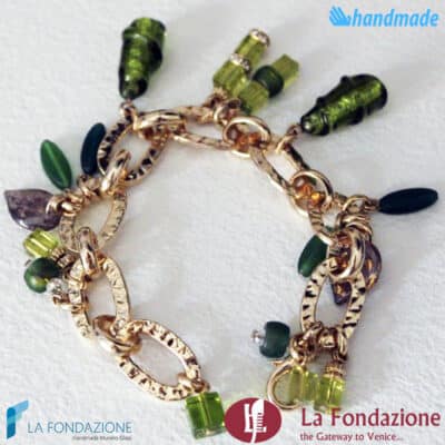 Lime Charm Bracelet handmade in Murano glass - La Fondazione snc - BRAC0024