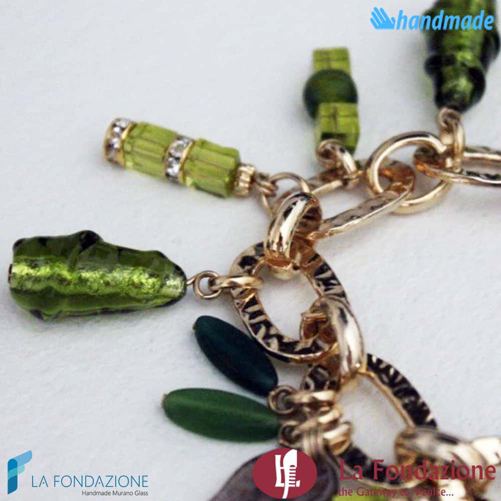 Lime Charm Bracelet handmade in Murano glass - La Fondazione snc - BRAC0024