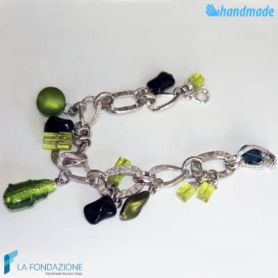Lime Charm Bracelet handmade in Murano glass - La Fondazione snc - BRAC0024