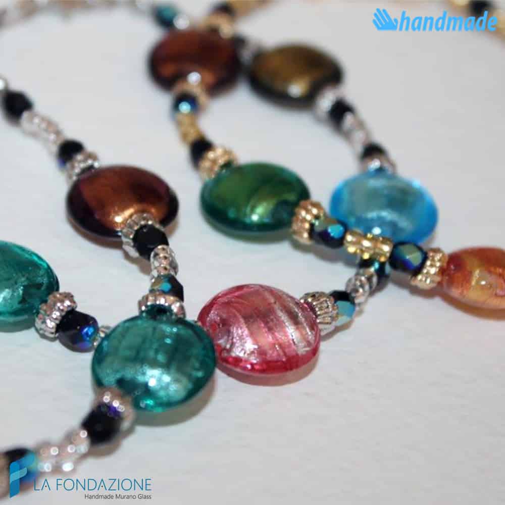 Multi-colored Schissa bracelet handmade in Murano glass - La Fondazione snc - BRAC0025