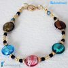 Multi-colored Schissa bracelet handmade in Murano glass - La Fondazione snc - BRAC0025