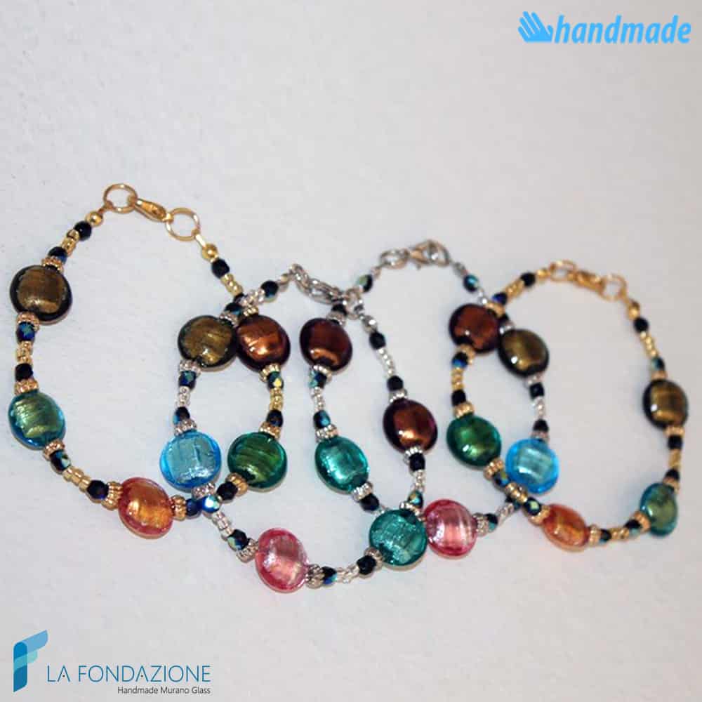 Bracciale Multi Schissa multicolore in vetro di Murano - La Fondazione snc - BRAC0025