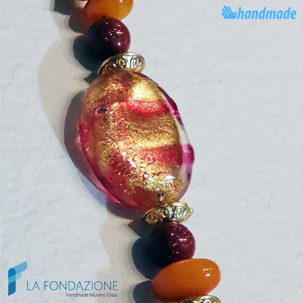 Phoenician Sun bracelet with aventurine handmade in Murano glass - La Fondazione snc - BRAC0049