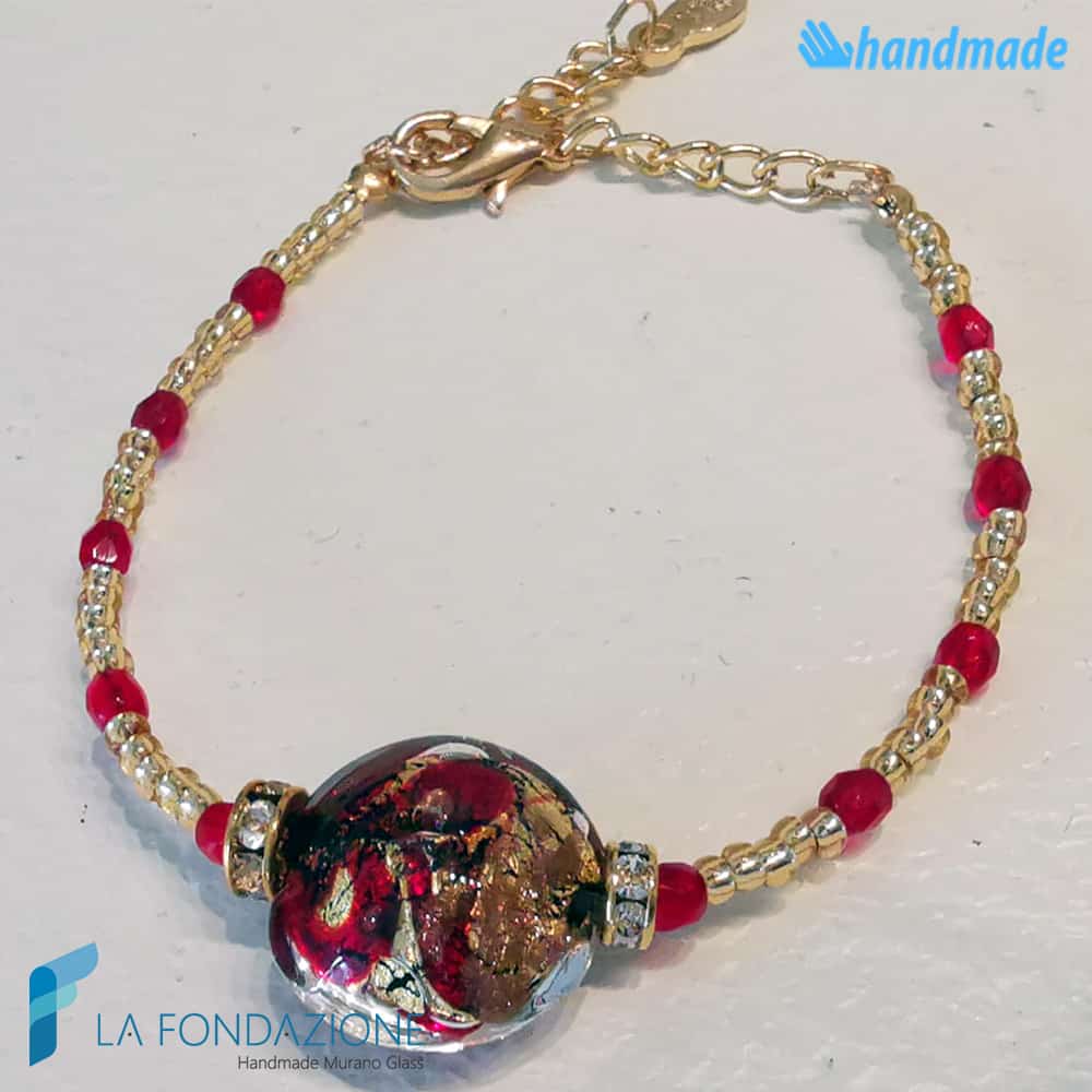 Bracciale Rialto con avventurina in vetro di Murano - La Fondazione snc - BRAC0050