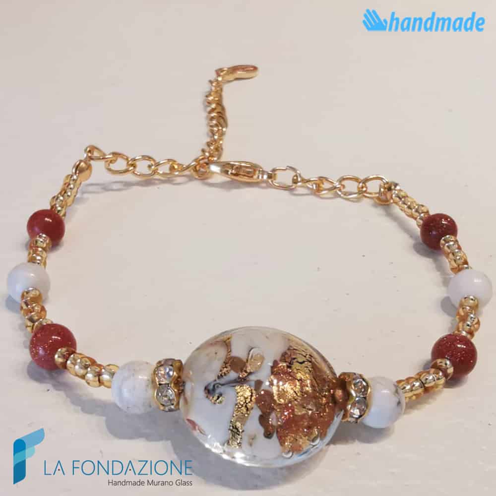 Bracciale Rialto con avventurina in vetro di Murano - La Fondazione snc - BRAC0050