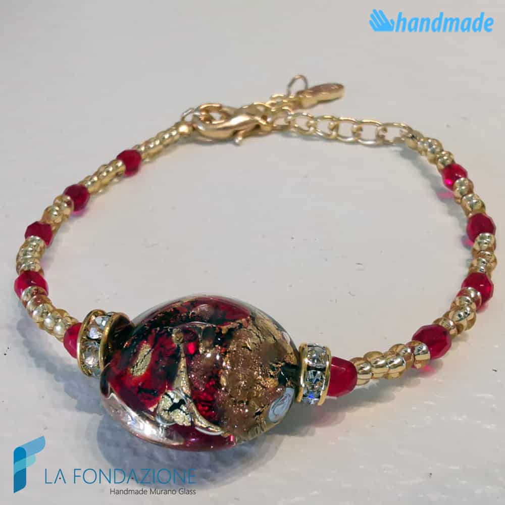 Bracciale Rialto con avventurina in vetro di Murano - La Fondazione snc - BRAC0050