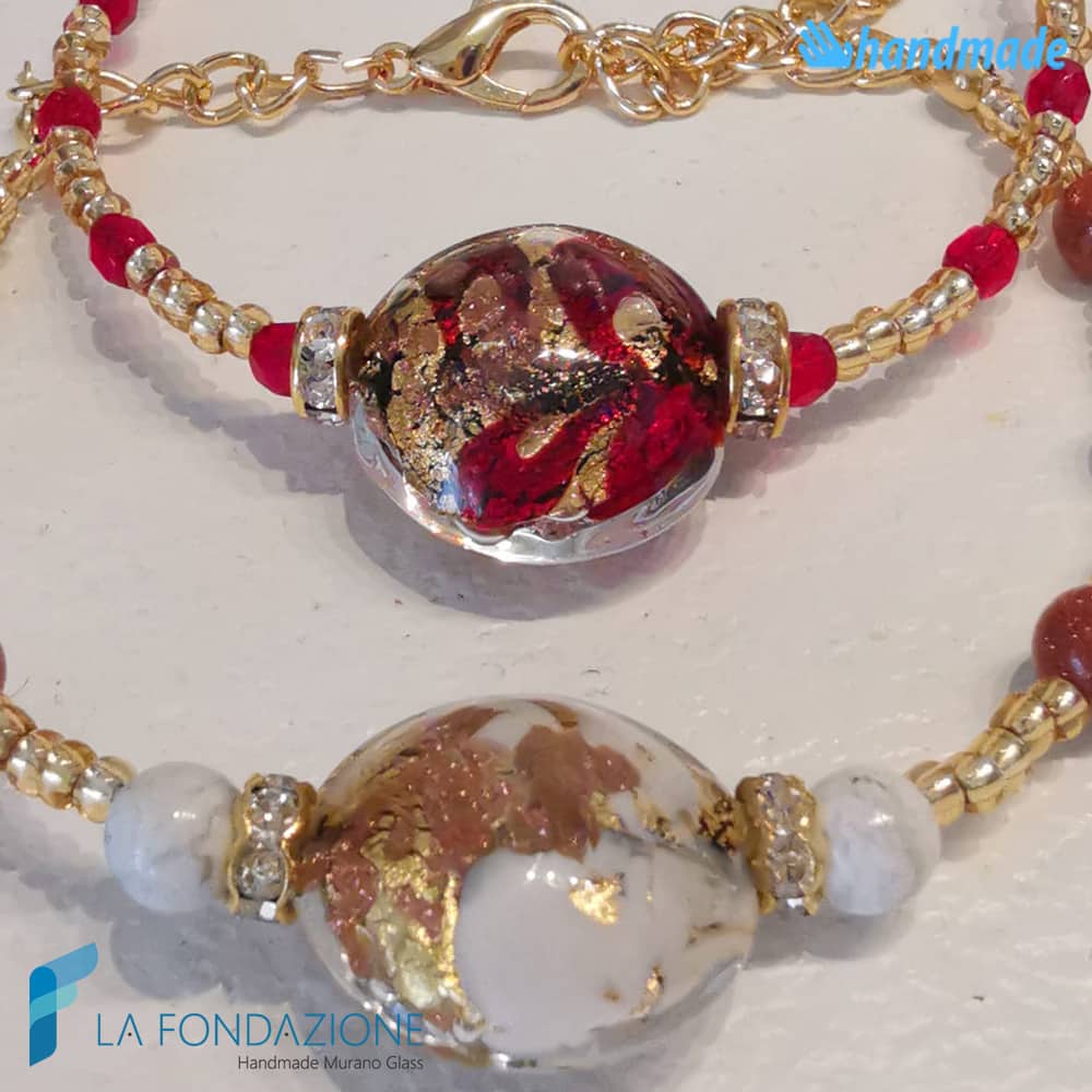 Bracciale Rialto con avventurina in vetro di Murano - La Fondazione snc - BRAC0050