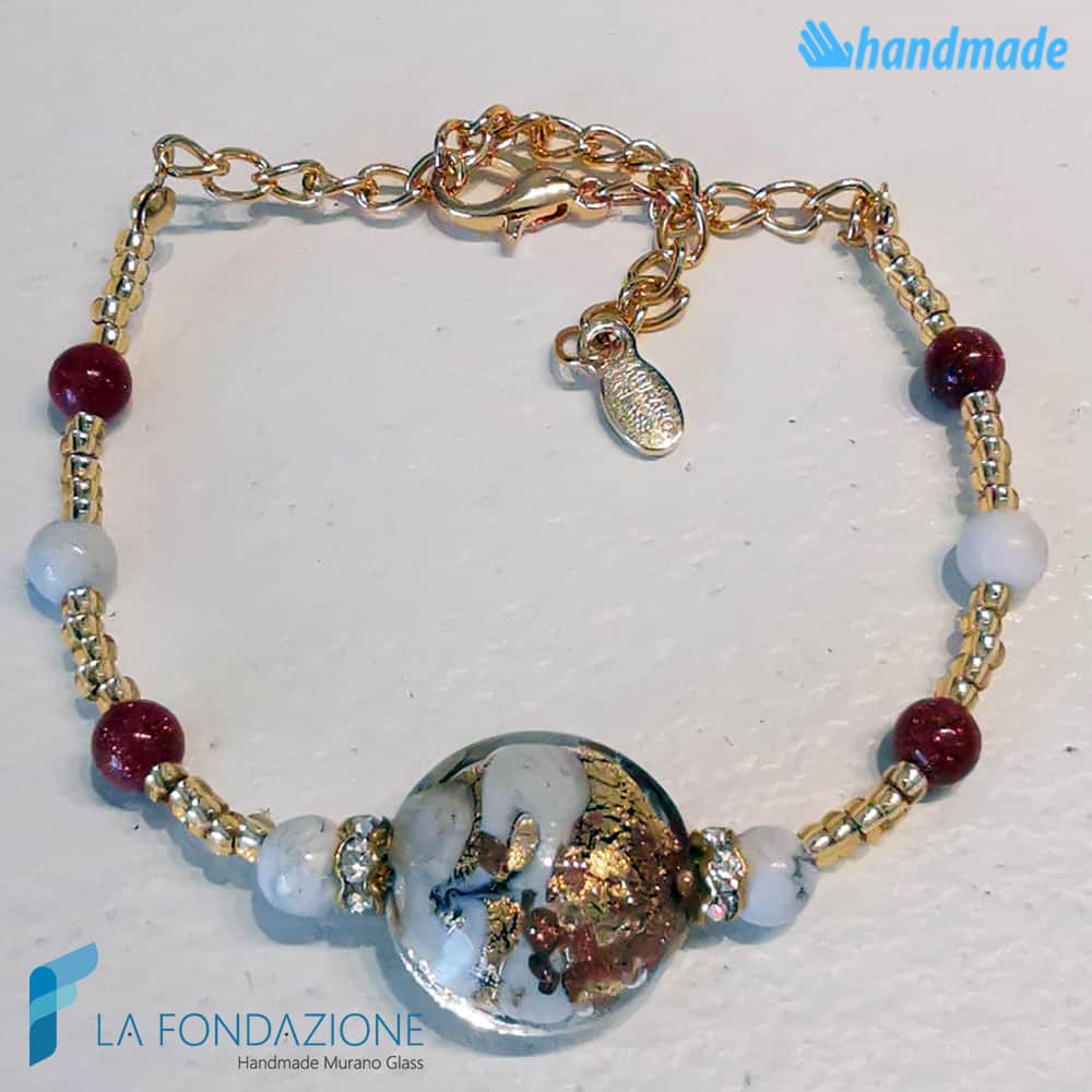 Bracciale Rialto con avventurina in vetro di Murano - La Fondazione snc - BRAC0050