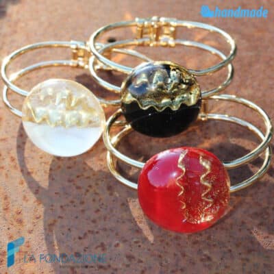 Burano bracelet with gold handmade in Murano glass - La Fondazione snc - BRAC0078