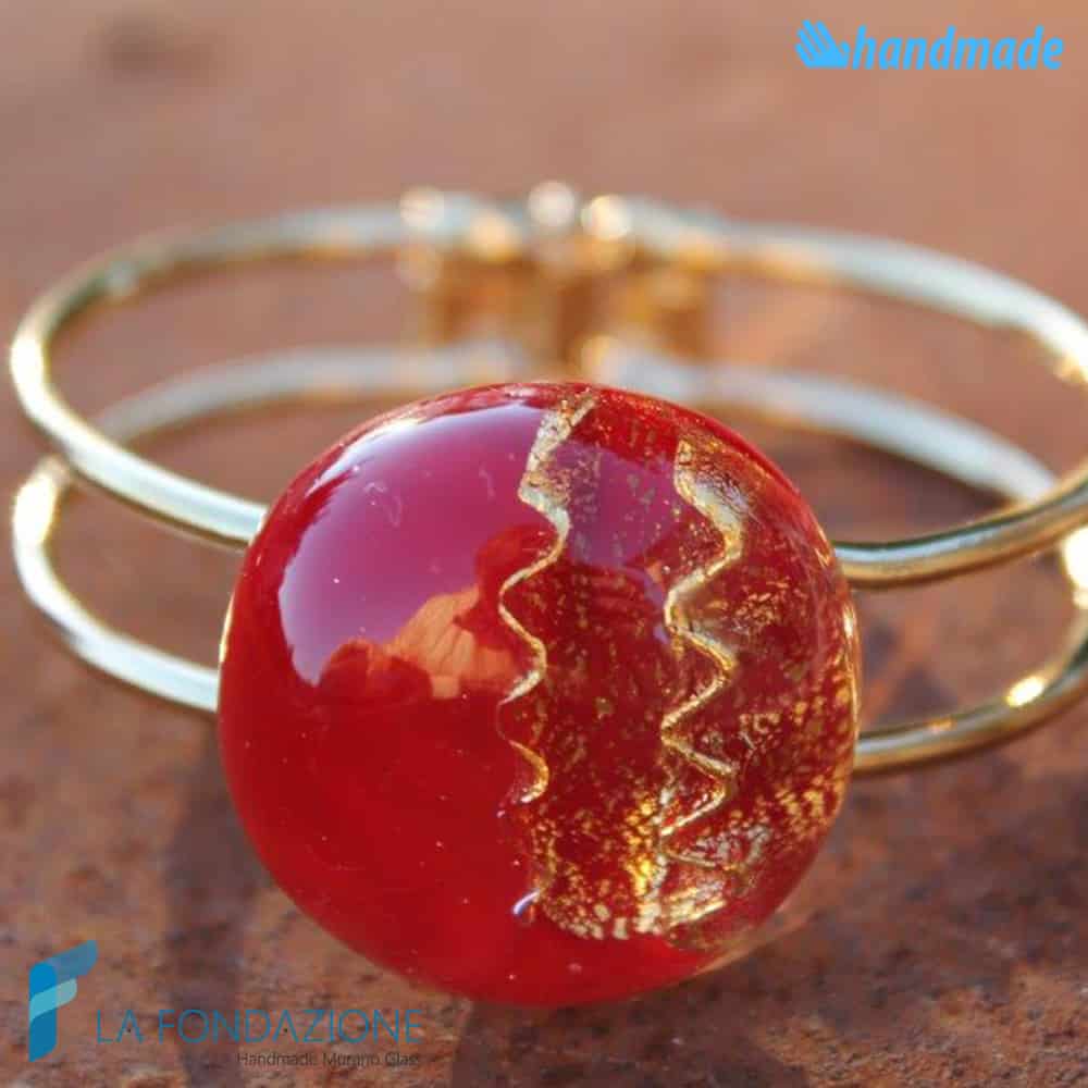 Burano bracelet with gold handmade in Murano glass - La Fondazione snc - BRAC0078