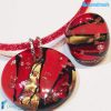 Parure Laguna Rossa con collana e anello in vetro di Murano - La Fondazione snc - PARU0056