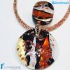 Parure Laguna Ambra con collana e anello in vetro di Murano - La Fondazione snc - PARU0058