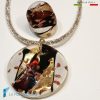 Parure Laguna Ambra con collana e anello in vetro di Murano - La Fondazione snc - PARU0058