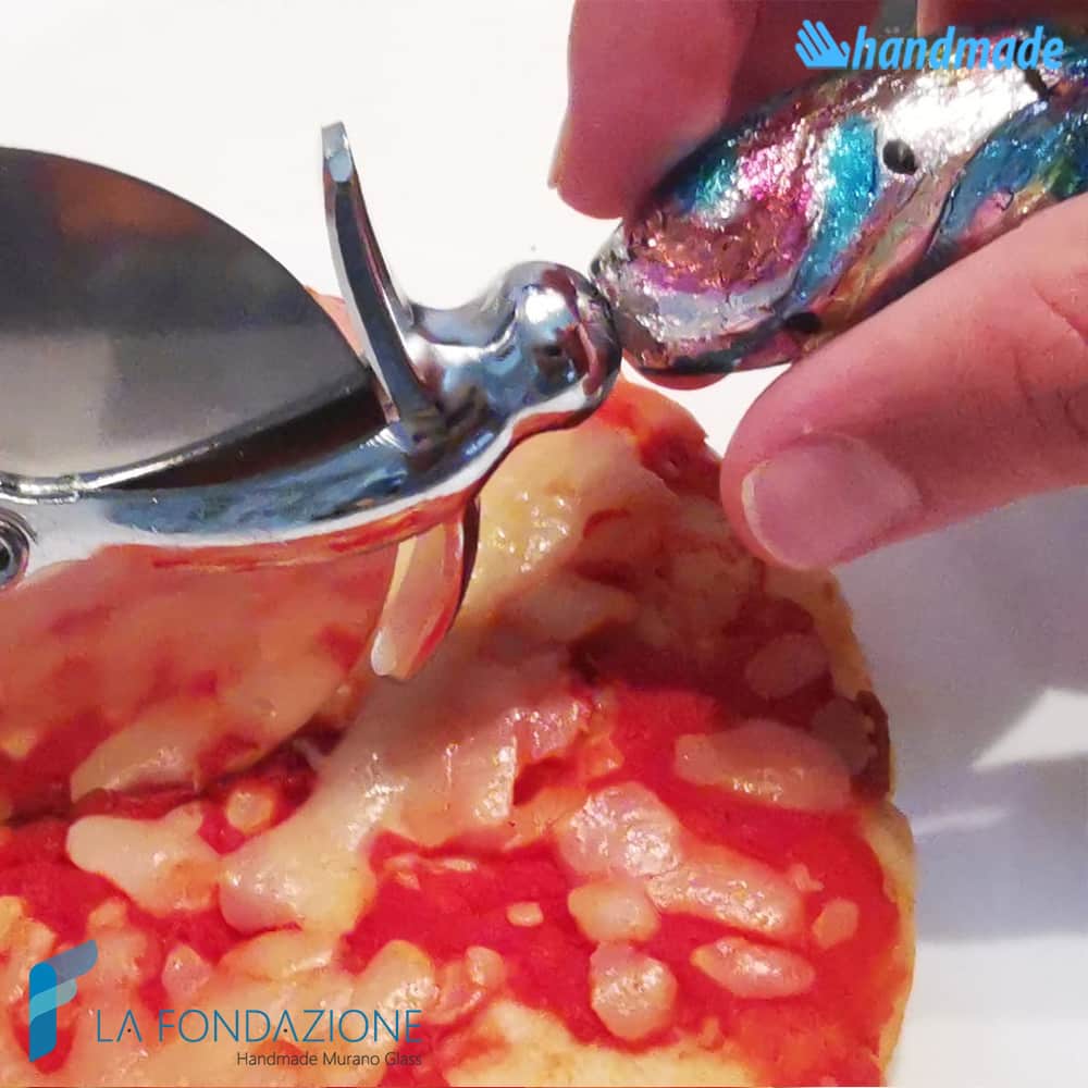 Delicate Pizza Cutter handmade Murano glass - La Fondazione snc - PIZZA003