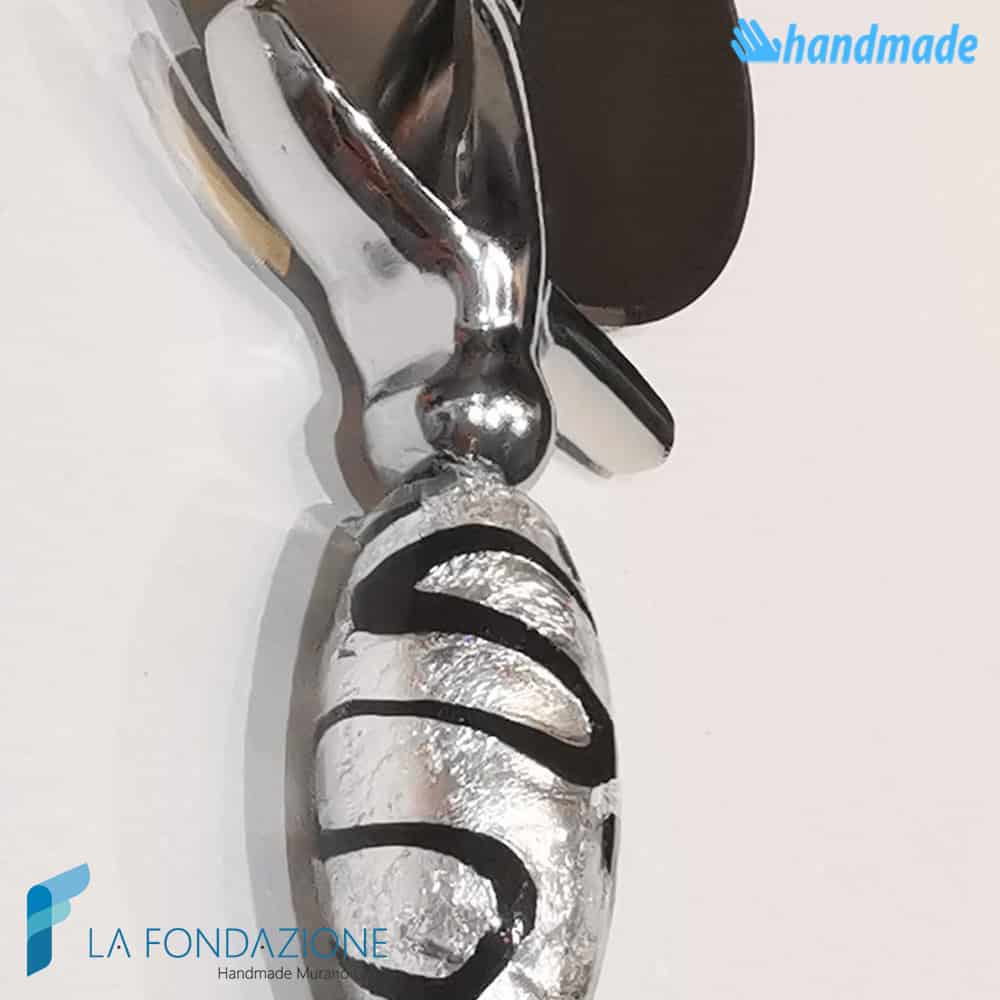 Silver Pizza Cutter handmade Murano glass - La Fondazione snc - PIZZA004