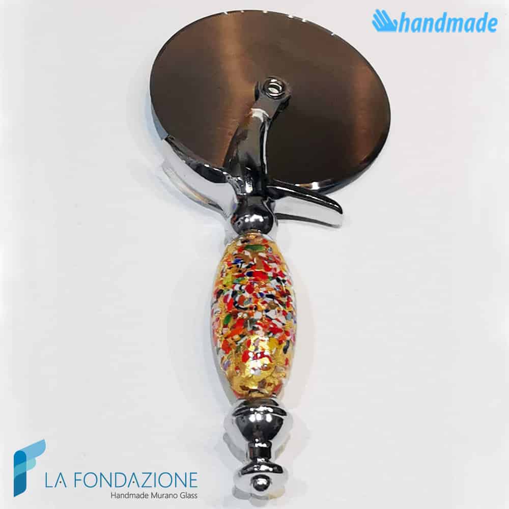 Taglia Pizza Arcobaleno in vetro di Murano - La Fondazione snc - PIZZA005