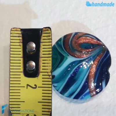 Phoenician Ocean beads with aventurine handmade in Murano glass - La Fondazione snc - PERLA032