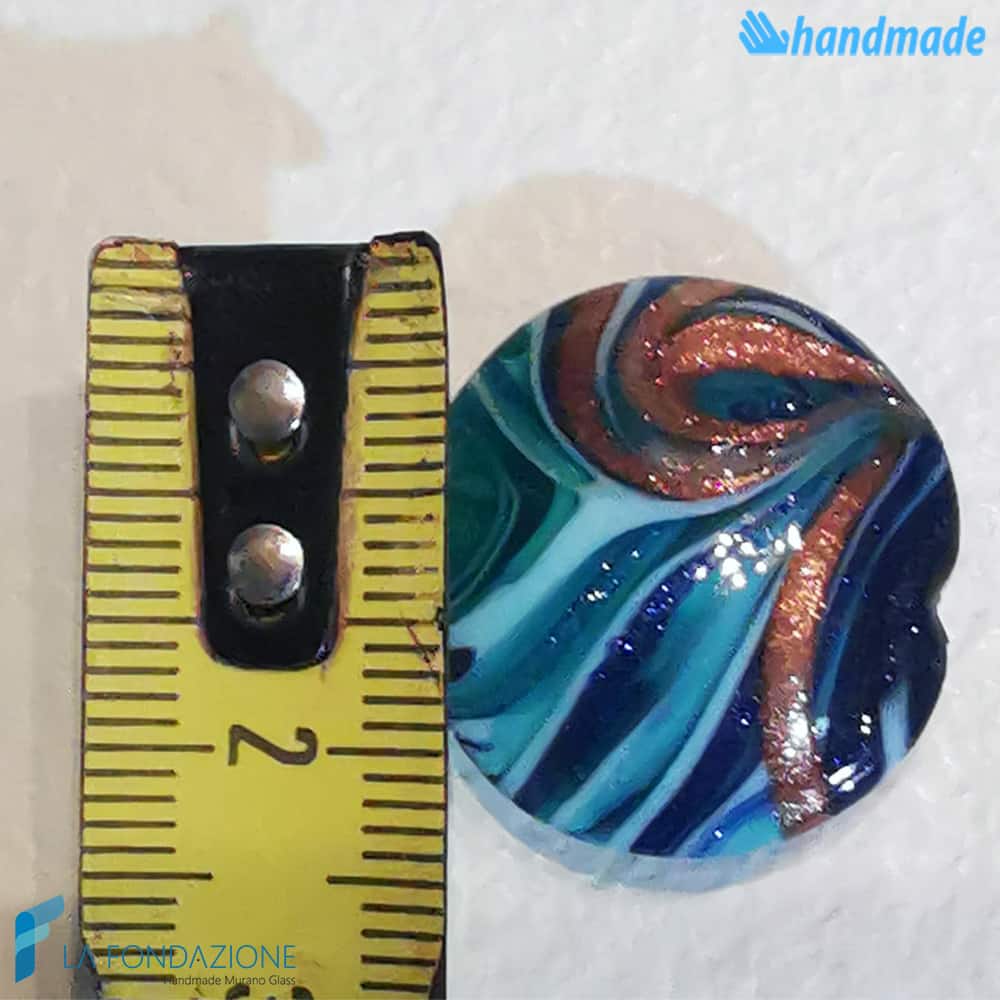 Phoenician Ocean beads with aventurine handmade in Murano glass - La Fondazione snc - PERLA032